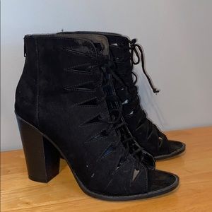 Black laced booties